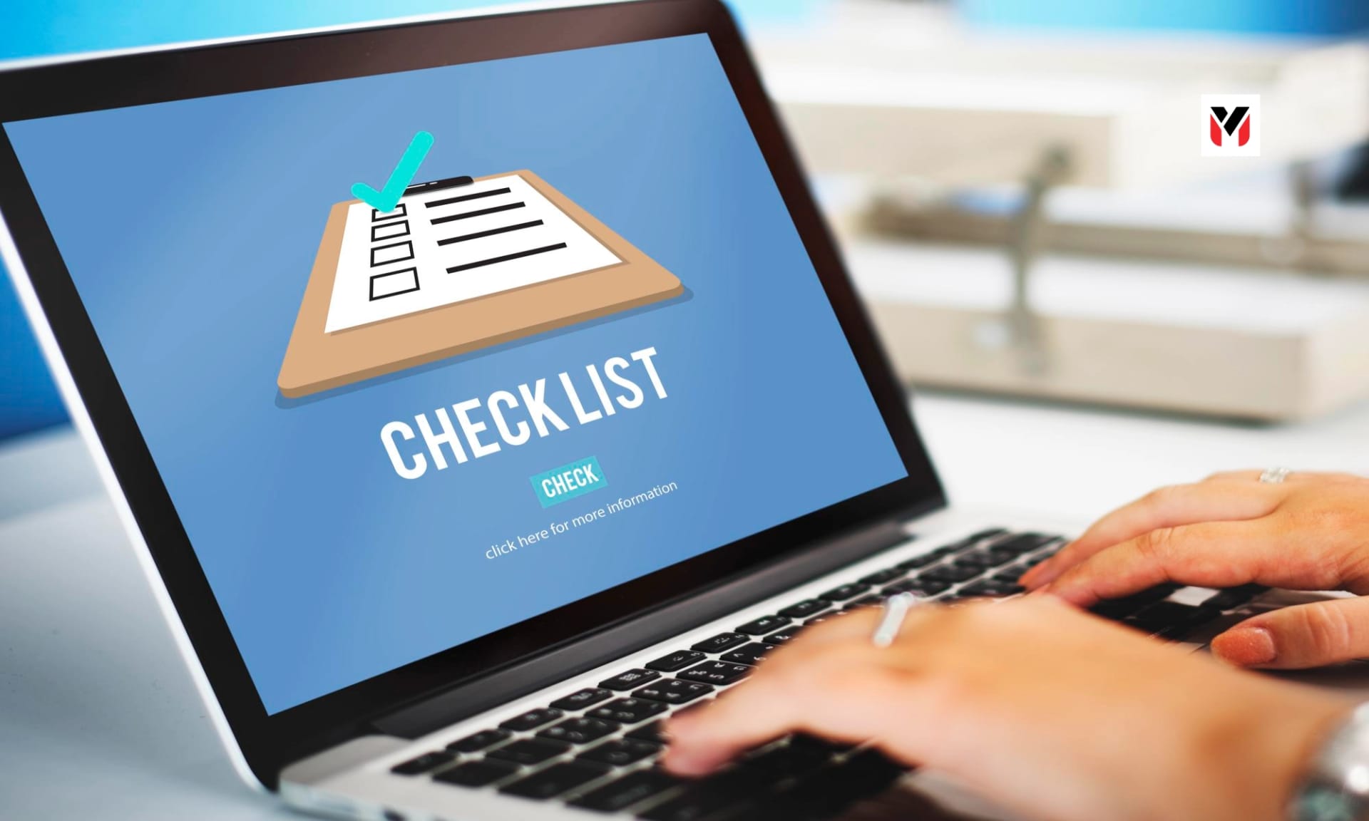 House key beside checklist and calculator illustration