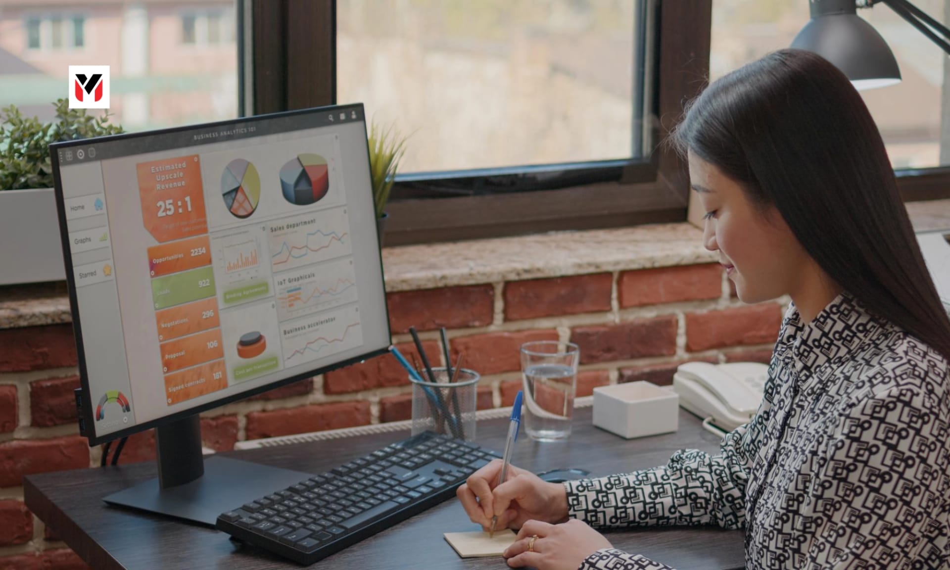 One-page monthly small business dashboard illustration